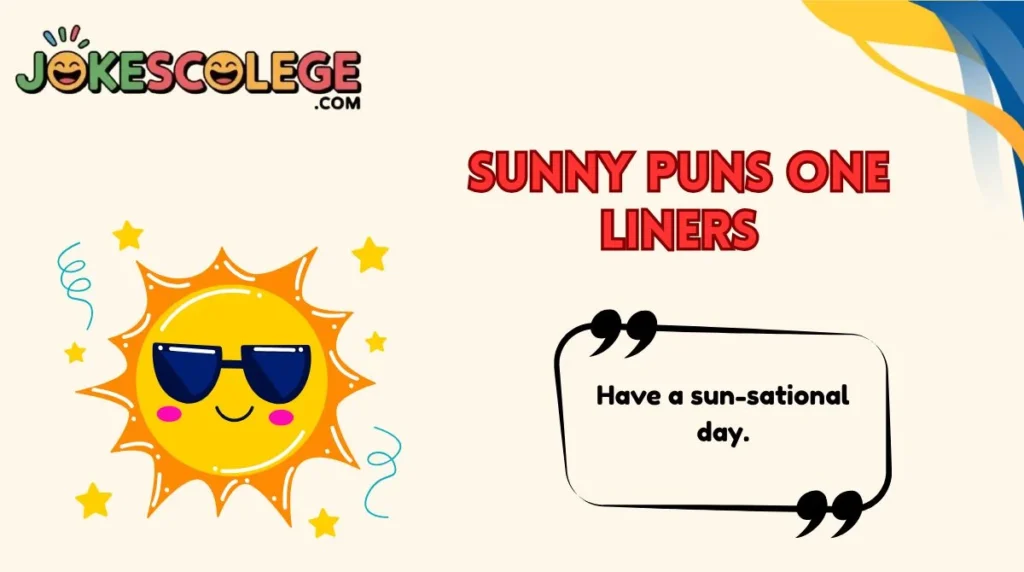 Sunny Puns One Liners